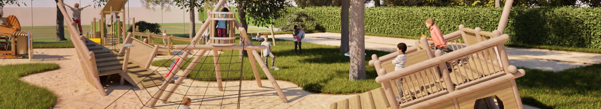 Banner per Giochi a tema in legno di robinia