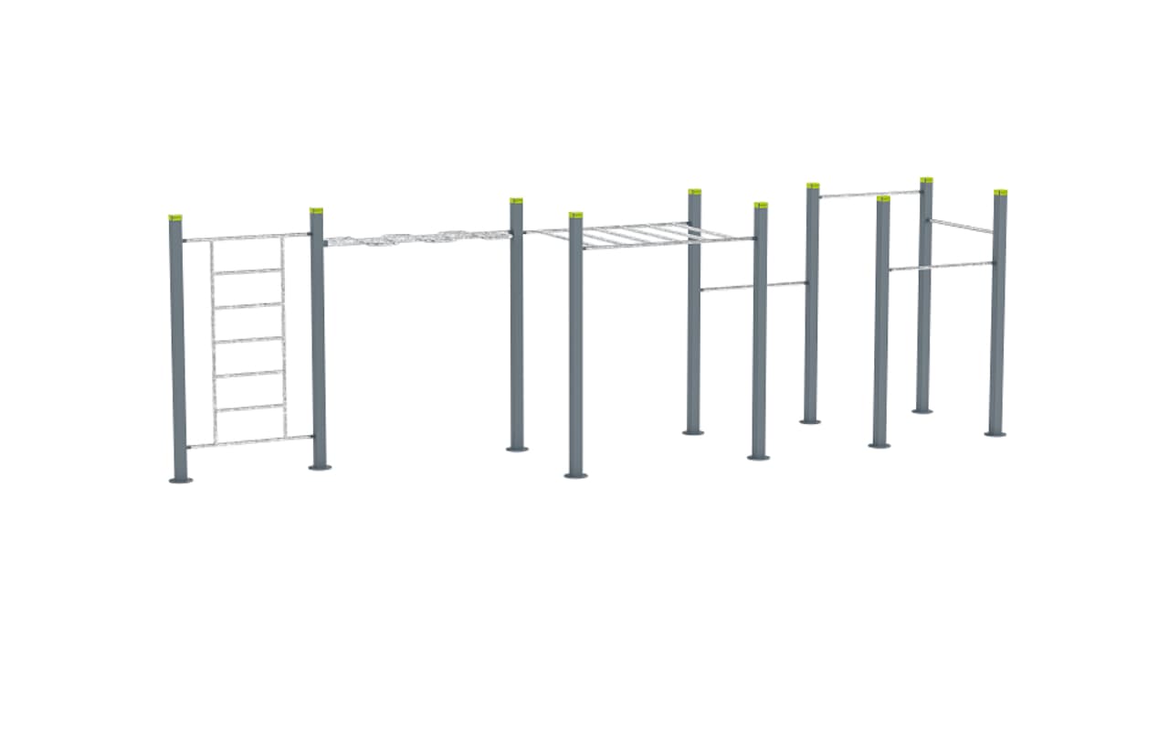 Prodotto Wall Wave Monkey Bars 4 Pull up Bars